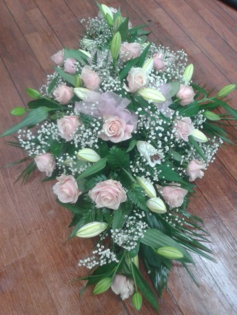 rose lily and gyp funeral design
