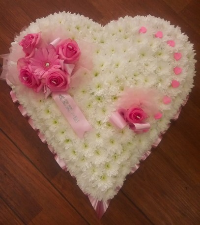 Baby pink and white heart