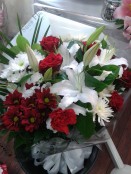 red and white bouquet